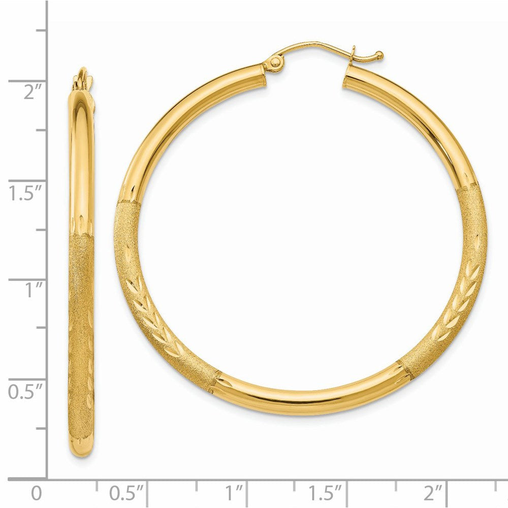 14k Yellow Gold 3 mm Round Hoop Earrings (3.16 grams)