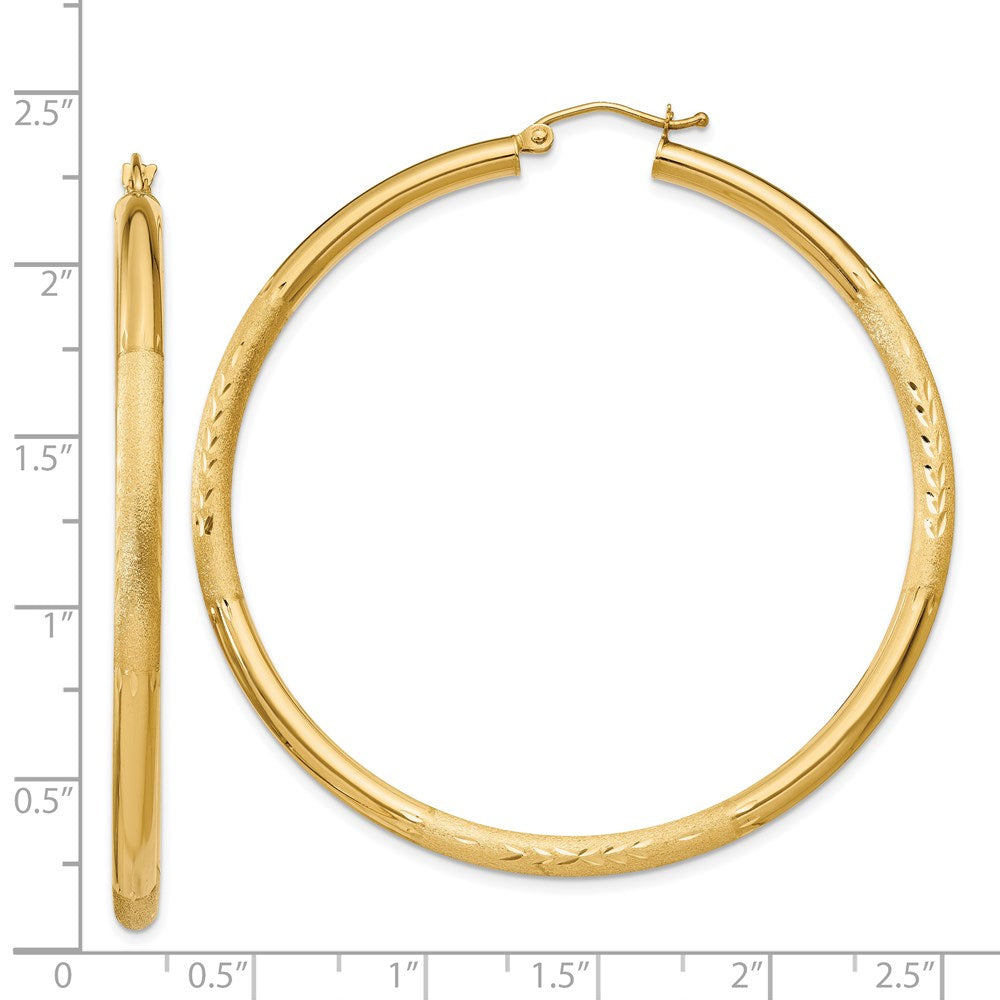 14k Yellow Gold 3 mm Round Hoop Earrings (3.73 grams)