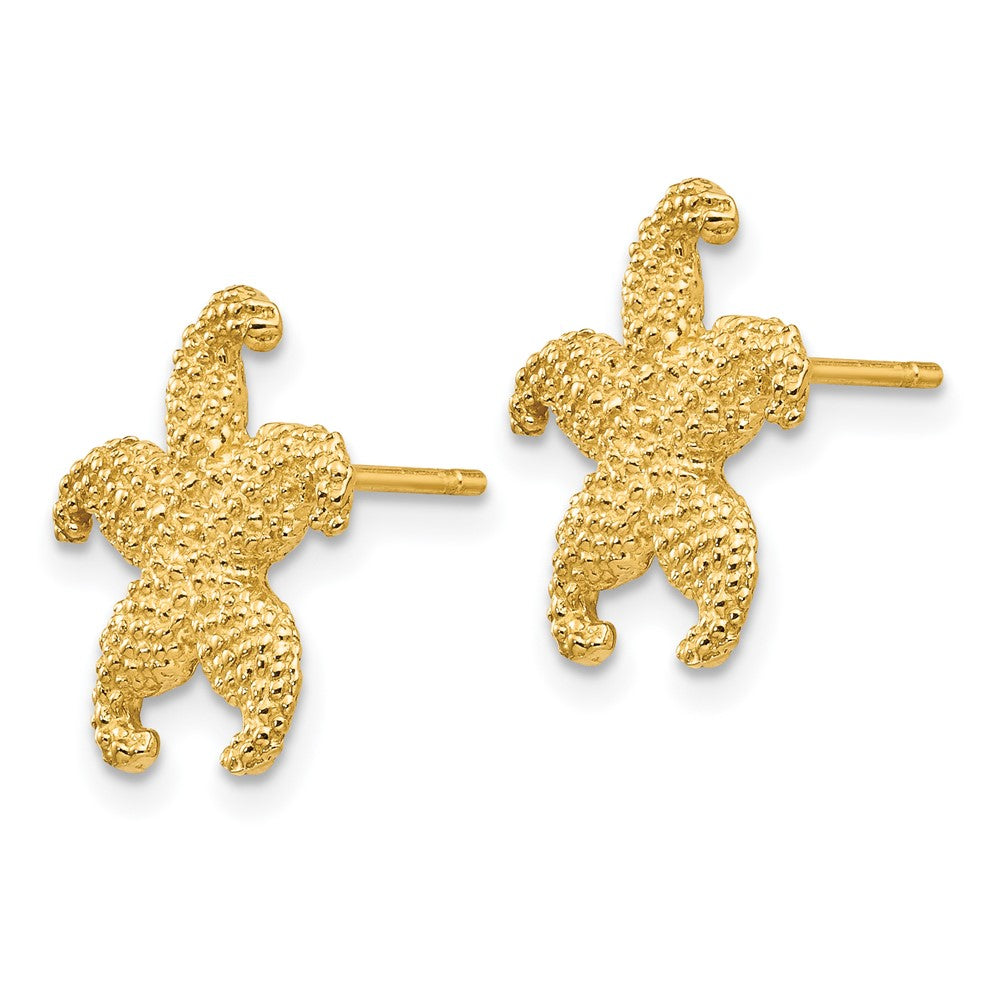 14k Yellow Gold 14 mm Starfish Post Earrings