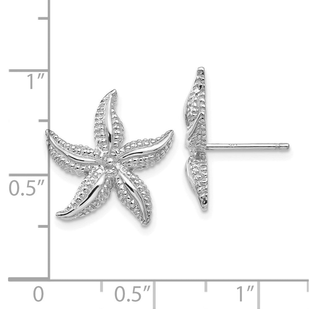 14k White Gold 16.6 mm Starfish Post Earrings (3.87 grams)