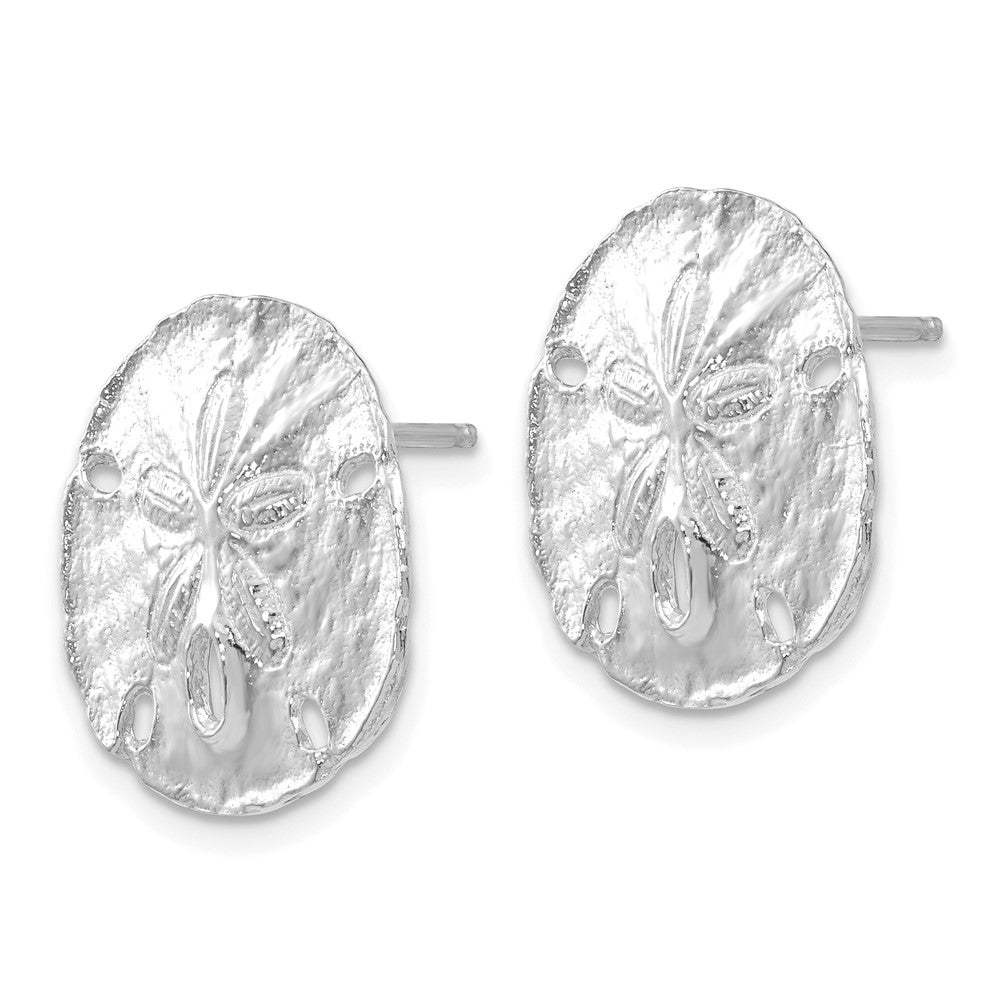 14k White Gold 16.1 mm  Large Sanddollar Post Earrings (2.76 grams)