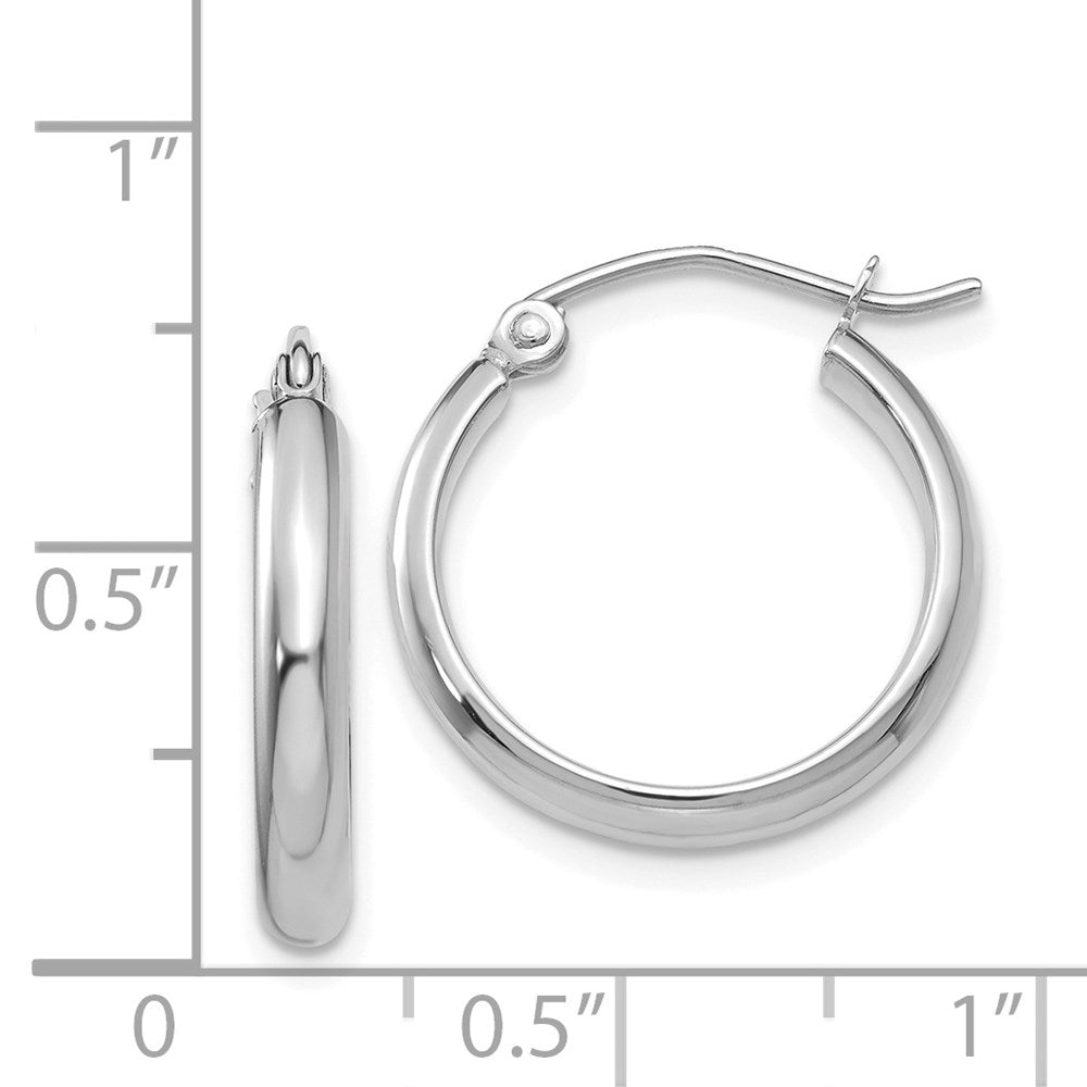 14k White Gold 18 mm Polished Hoop Earring (1.28 grams)