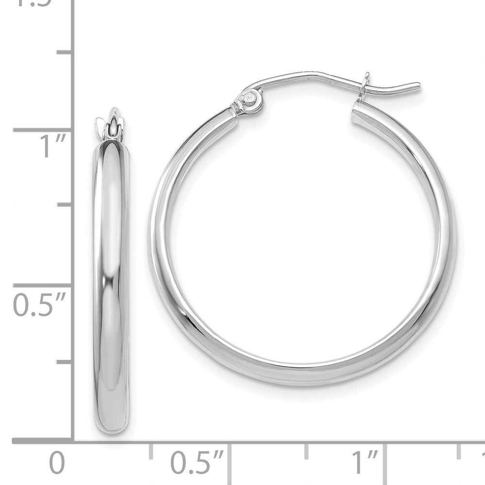 14k White Gold 25.5 mm Polished Hoop Earring (1.74 grams)