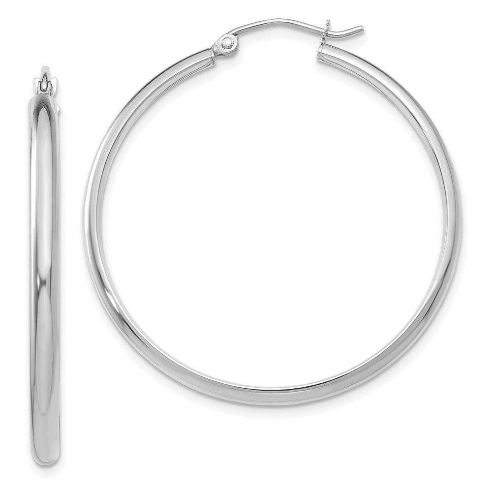 14k White Gold 36.5 mm Polished Hoop Earring (2.71 grams)