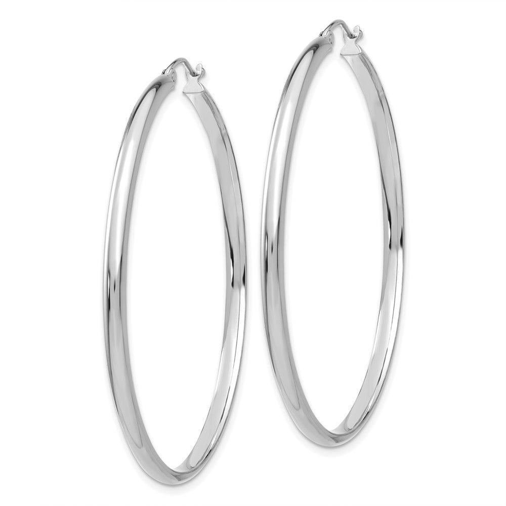 14k White Gold 51 mm Polished Hoop Earring (3.81 grams)