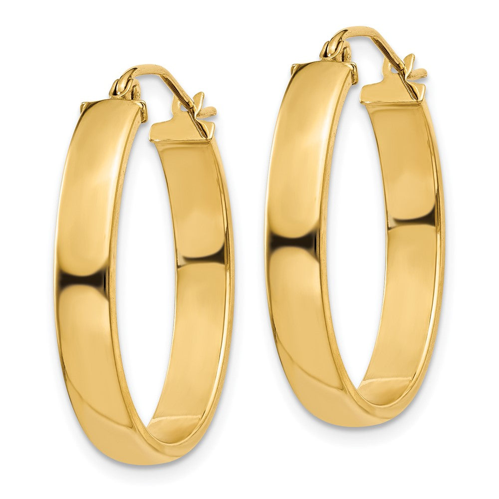 14k Yellow Gold 19 mm Lightweight Oval Hoop Earrings