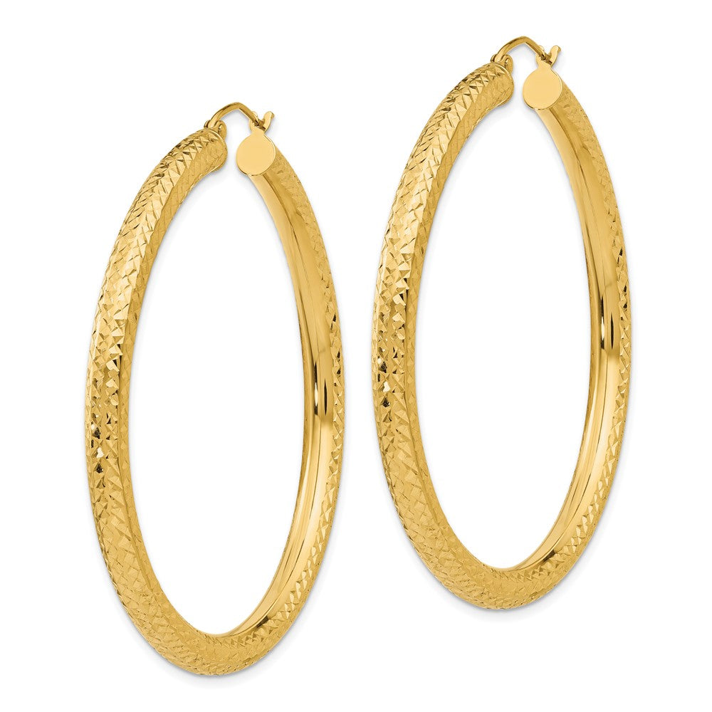 14k Yellow Gold 4 mm Round Hoop Earrings (3.99 grams)