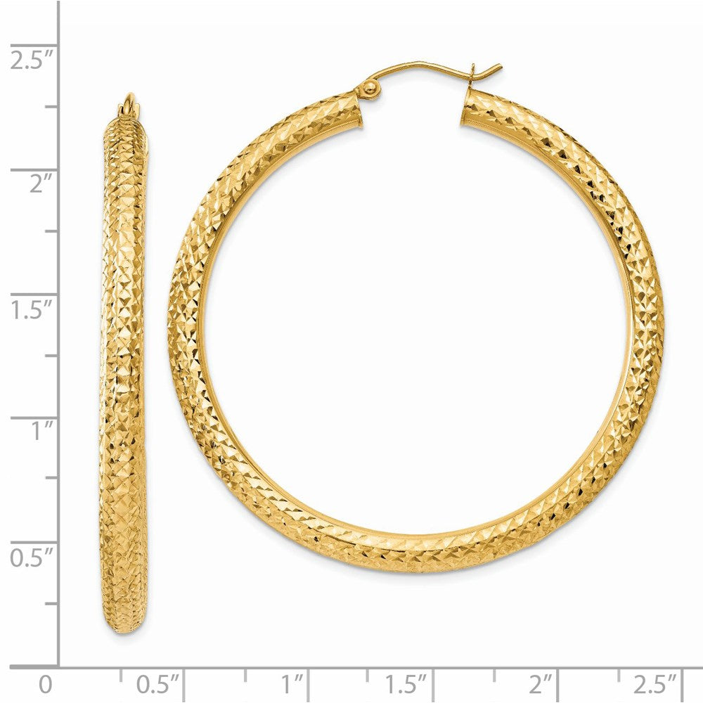 14k Yellow Gold 4 mm Round Hoop Earrings (3.99 grams)