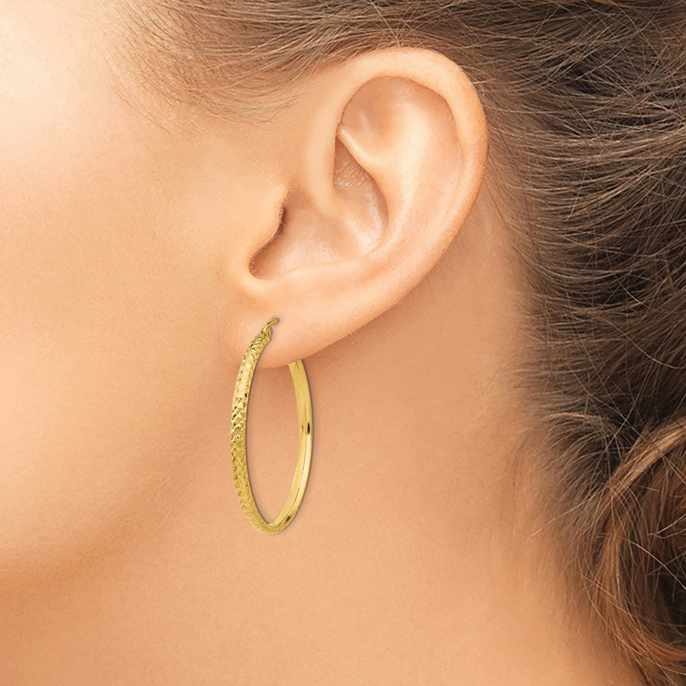 14k Yellow Gold 2.8 mm Hollow Hoop Earrings