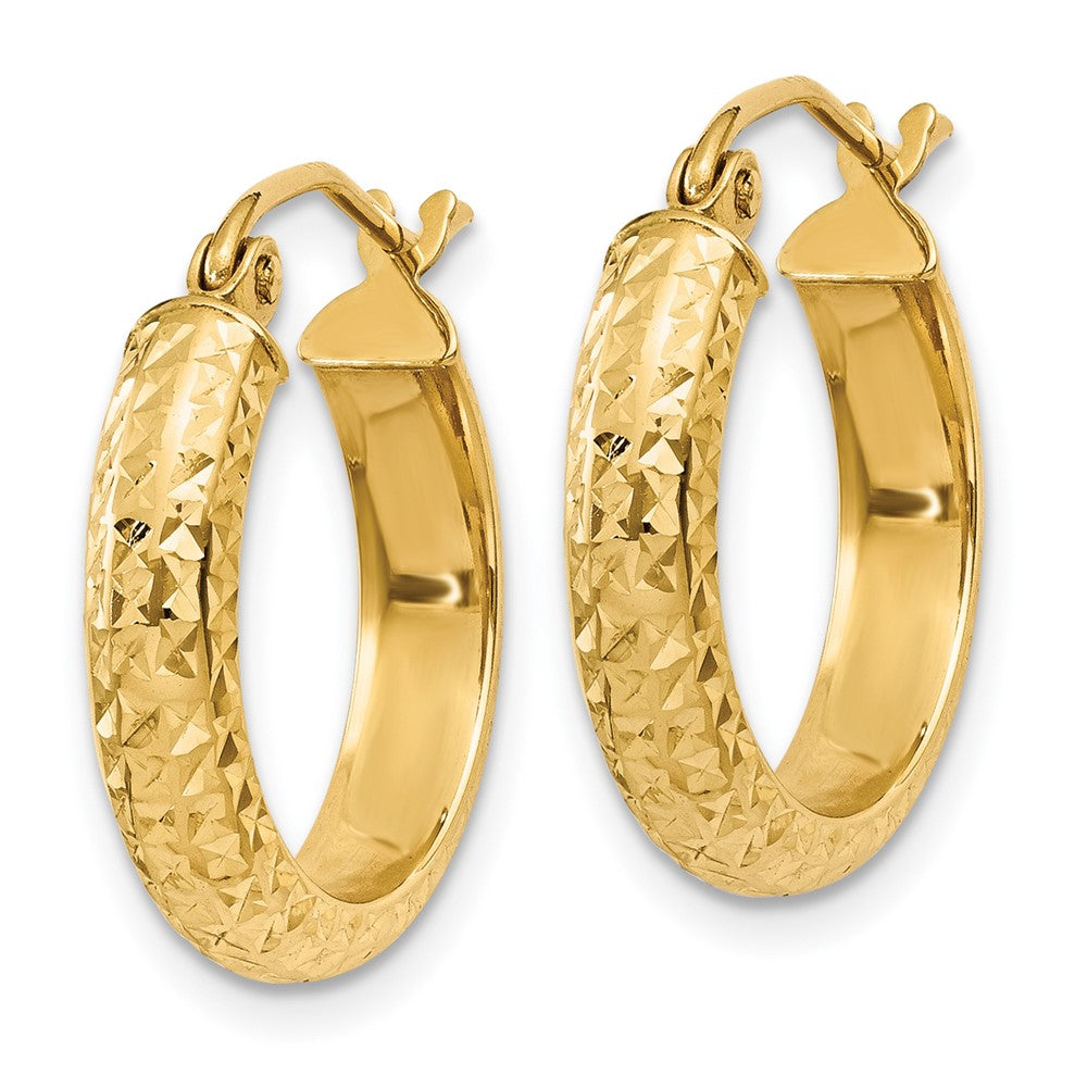 14k Yellow Gold 3.5 mm Hollow Hoop Earrings (1.28 grams)