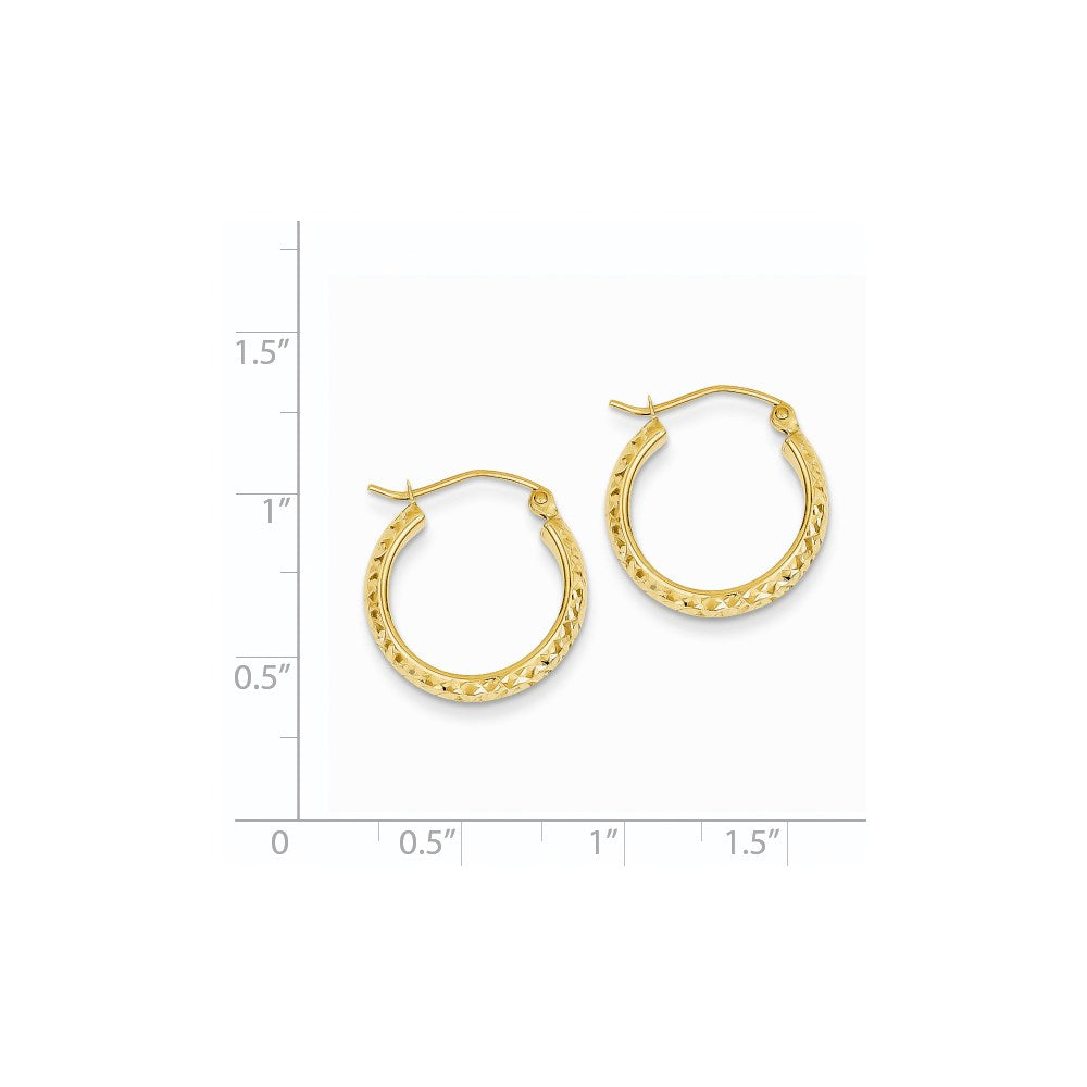 14k Yellow Gold 3.5 mm Hollow Hoop Earrings (1.28 grams)