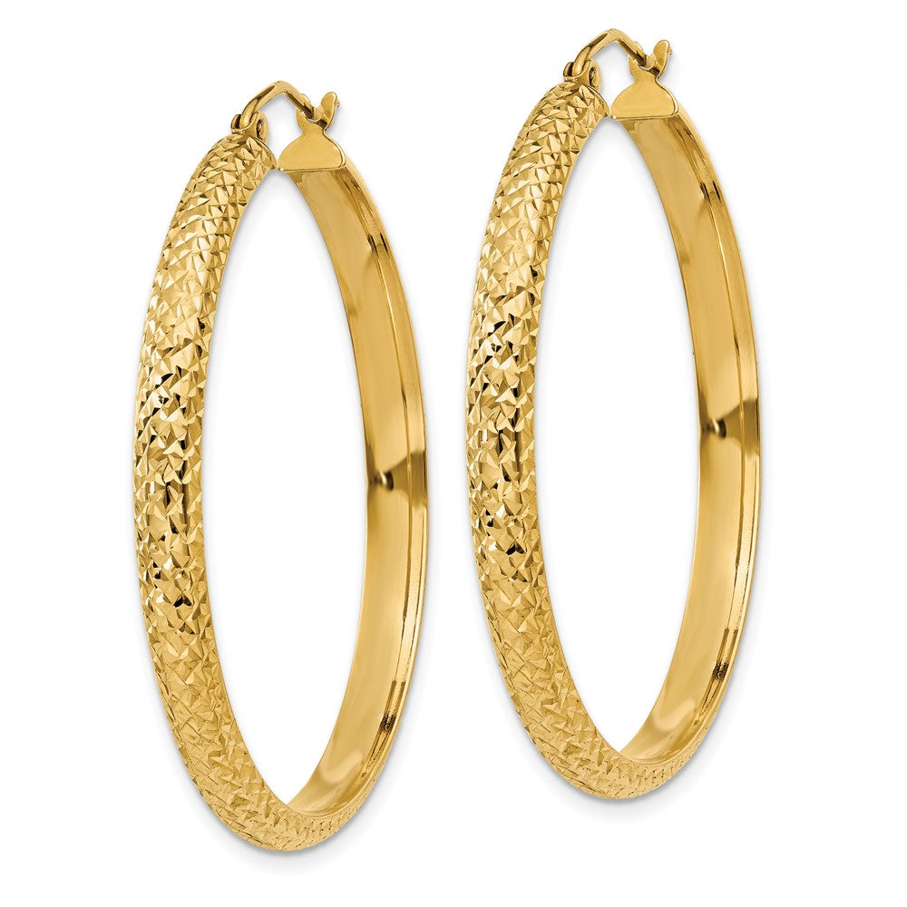 14k Yellow Gold 3.5 mm Hollow Hoop Earrings (2.88 grams)