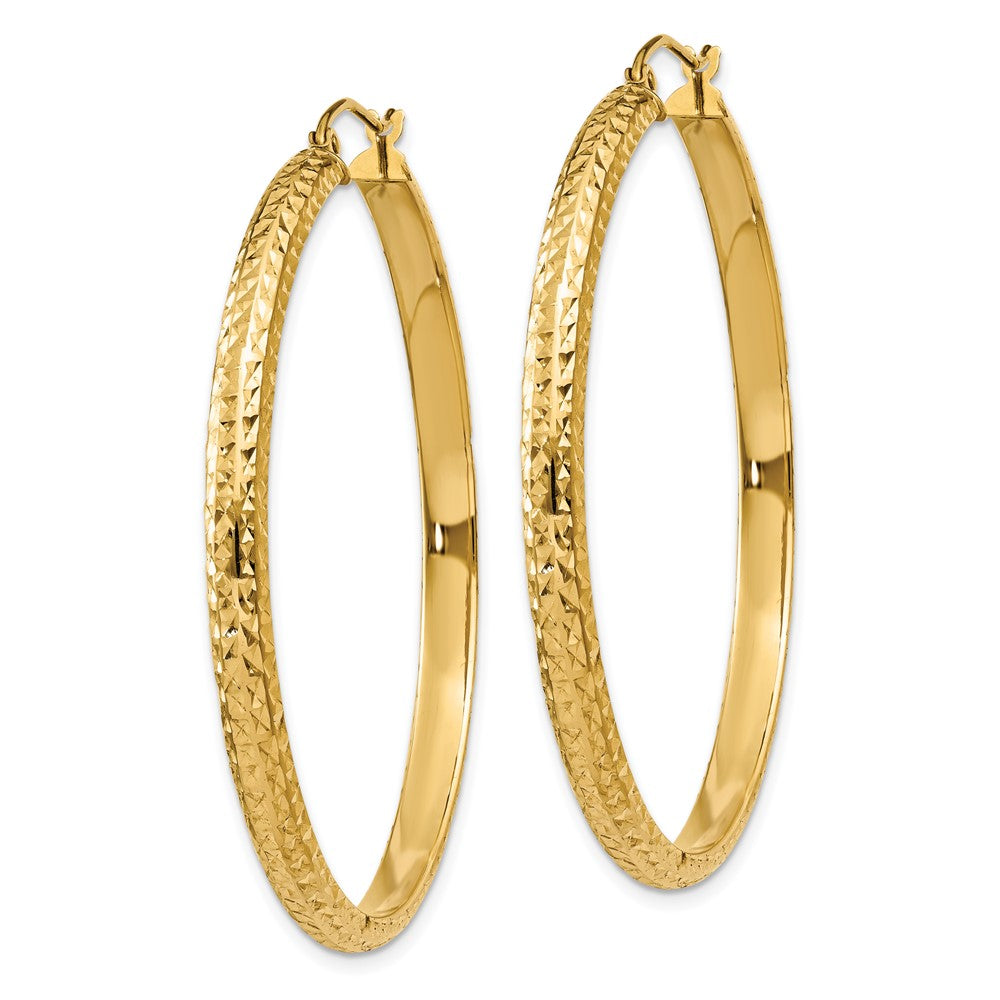 14k Yellow Gold 3.5 mm Hollow Hoop Earrings (3.25 grams)
