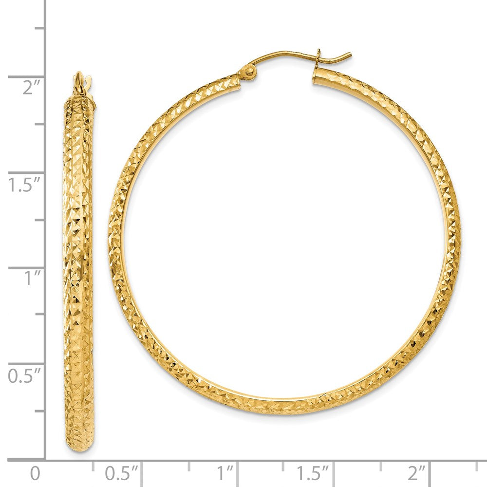 14k Yellow Gold 3.5 mm Hollow Hoop Earrings (3.25 grams)