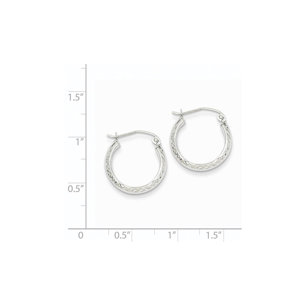 14k White Gold 3.5 mm Hollow Hoop Earrings (1.18 grams)