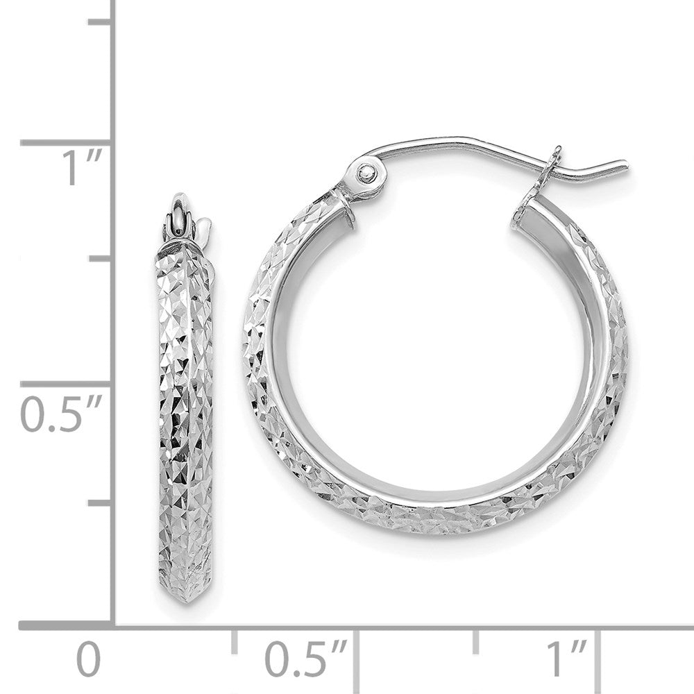 14k White Gold 2.5 mm Hoop Earrings (1.45 grams)