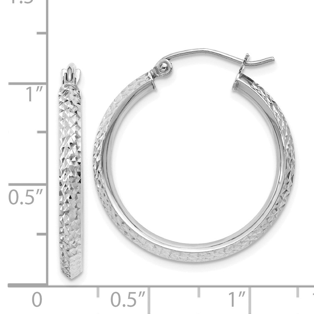 14k White Gold 2.5 mm Hoop Earrings (1.85 grams)