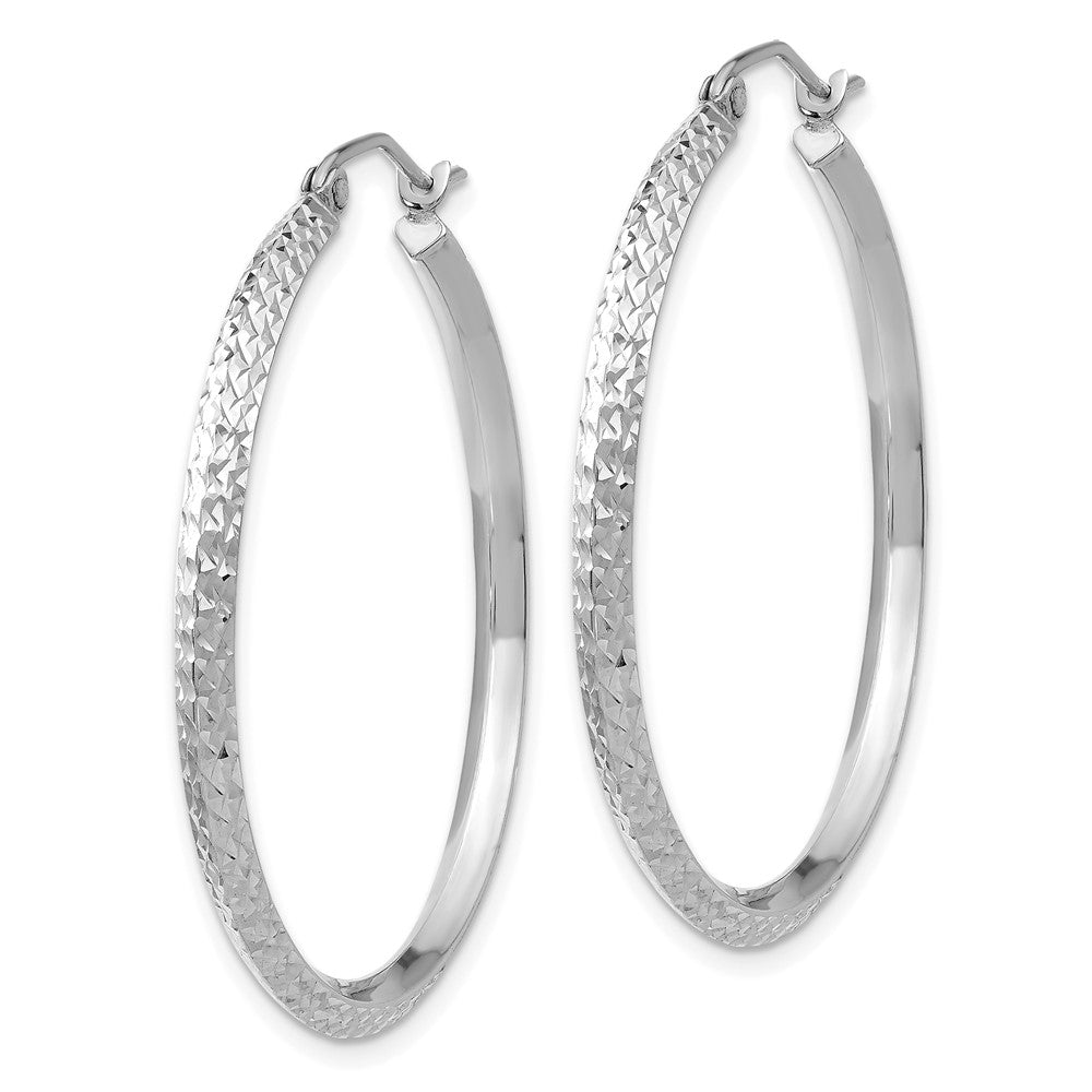 14k White Gold 2.5 mm Hoop Earrings (2.57 grams)