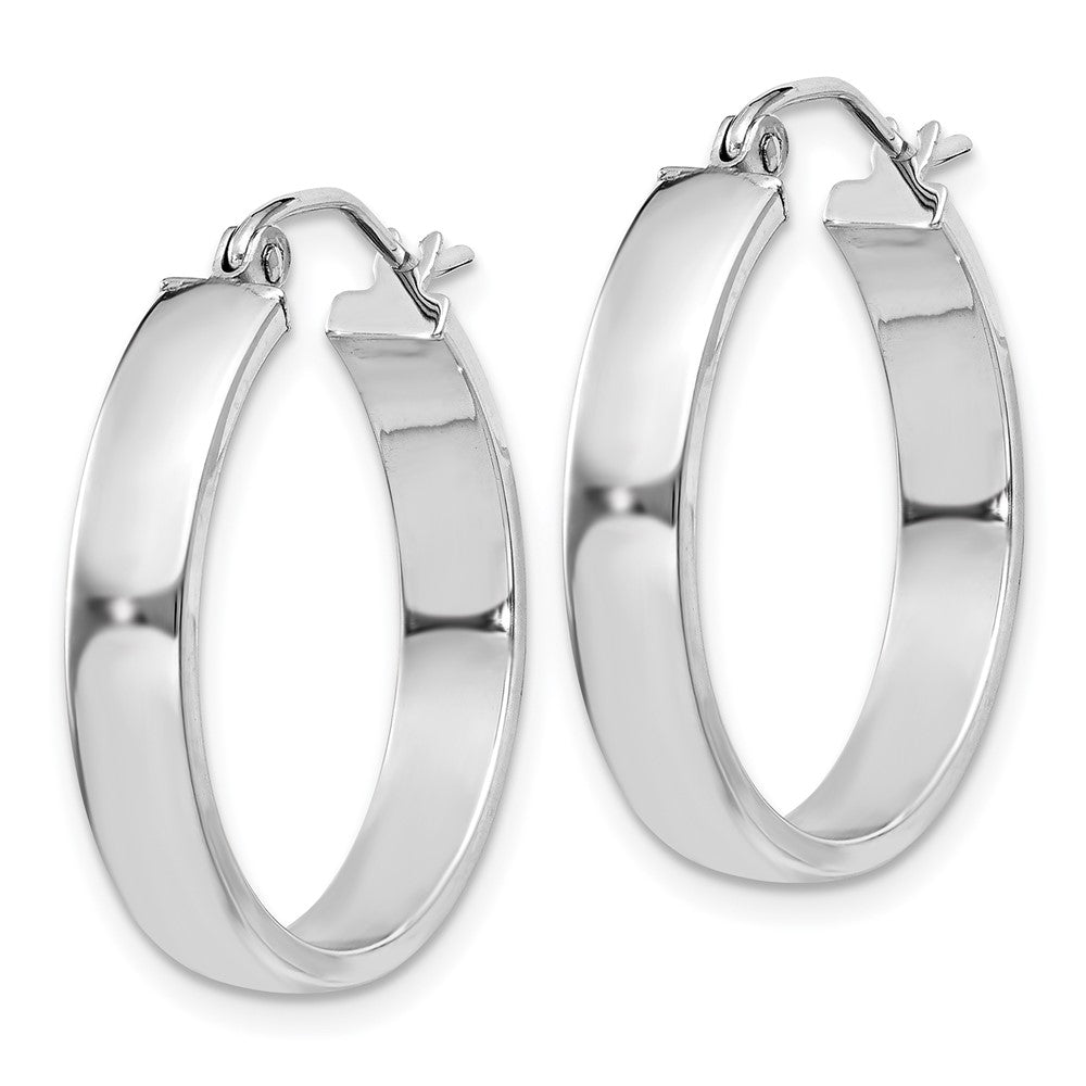 14k White Gold 4 mm Polished Hoop Earring (2.29 grams)