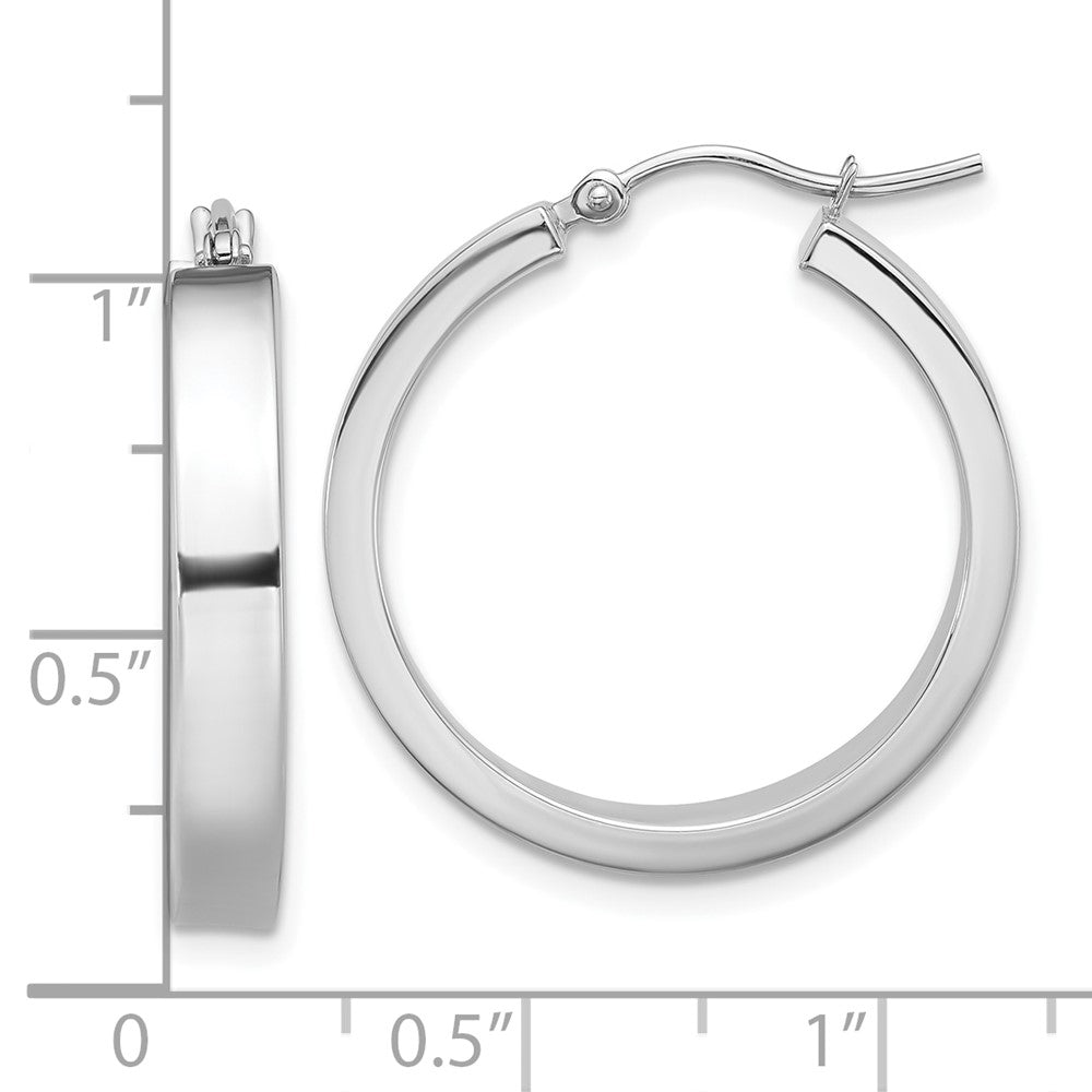 14k White Gold 4 mm Polished Hoop Earring (2.29 grams)