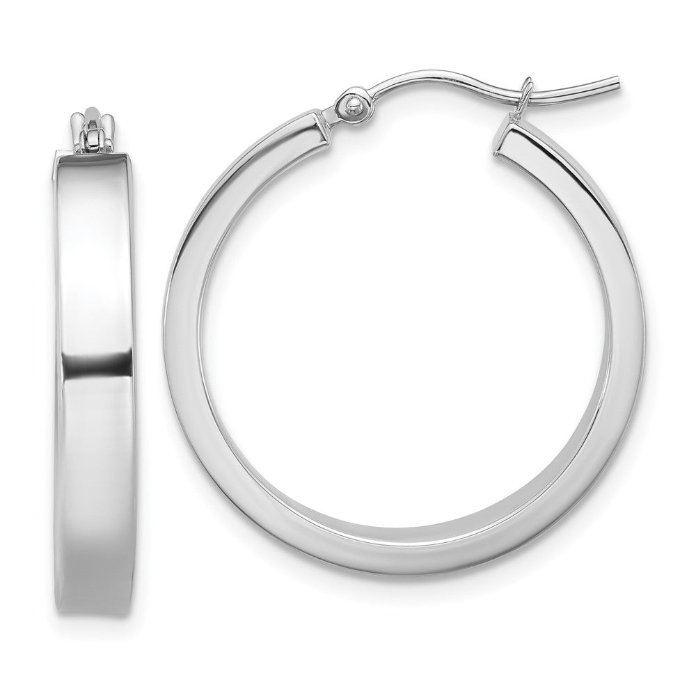 14k White Gold 4 mm Polished Hoop Earring (2.29 grams)