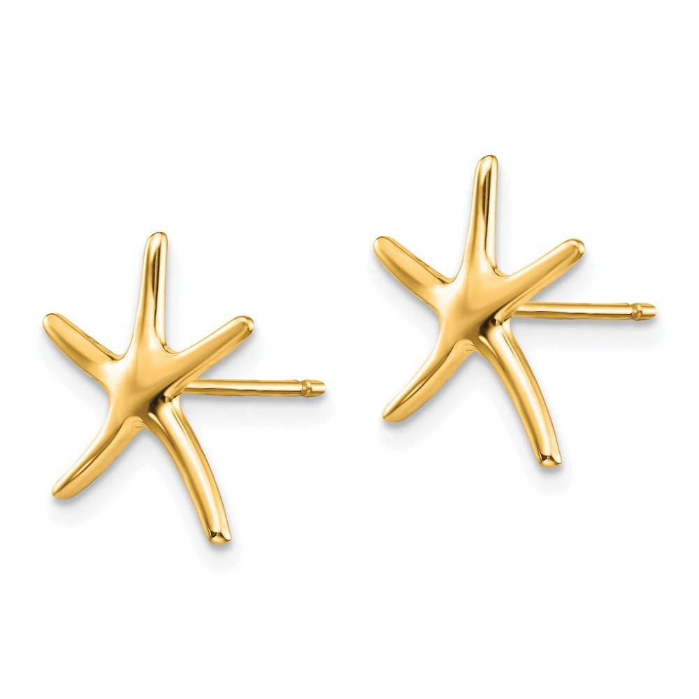 14k Yellow Gold 12 mm Starfish Post Earrings