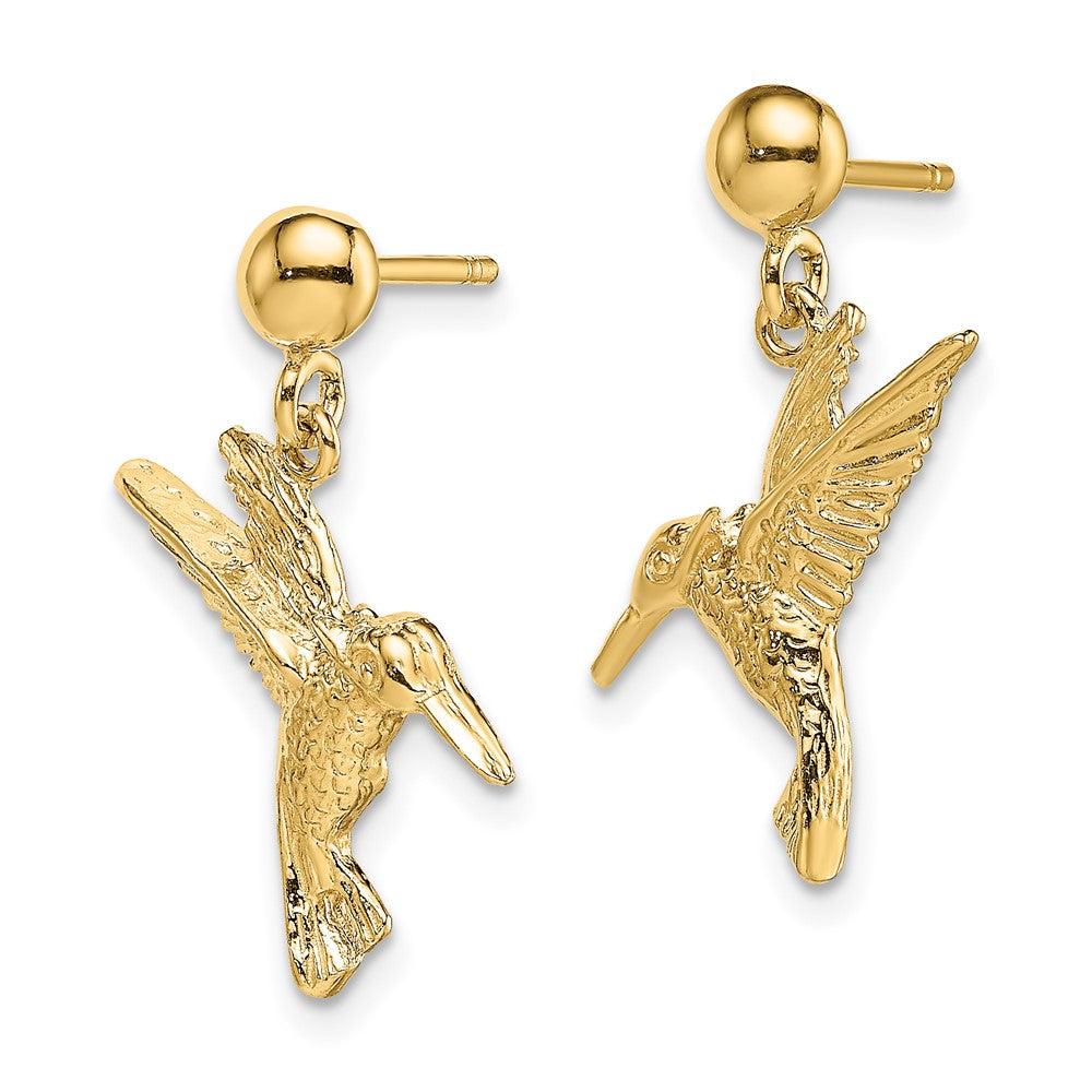 14k Yellow Gold 11.05 mm ngbird Post Dangle Earrings (2.28 grams)