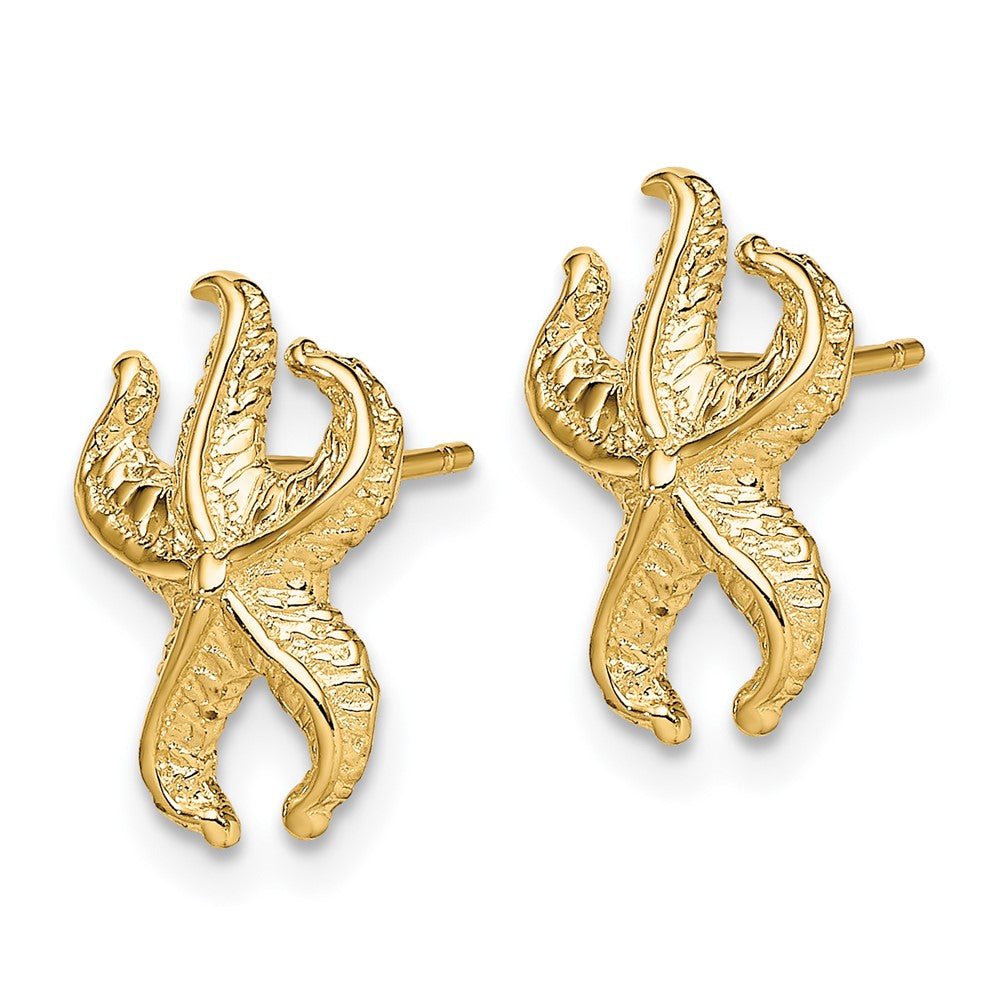 14k Yellow Gold 8.7 mm Starfish Post Earrings