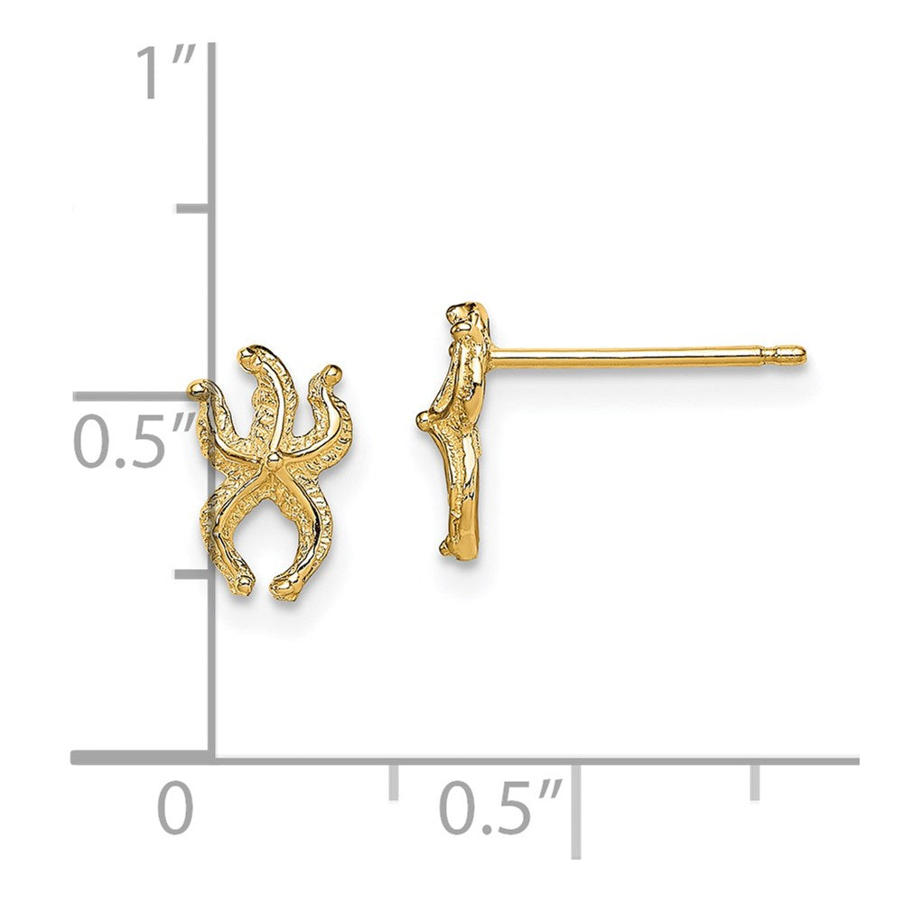 14k Yellow Gold 5.8 mm Mini Starfish Post Earrings (0.72 grams)