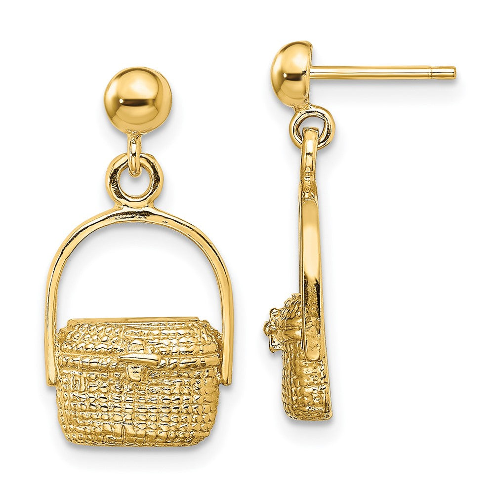 14k Yellow Gold 10.8 mm Nantucket Basket Earrings (2.84 grams)