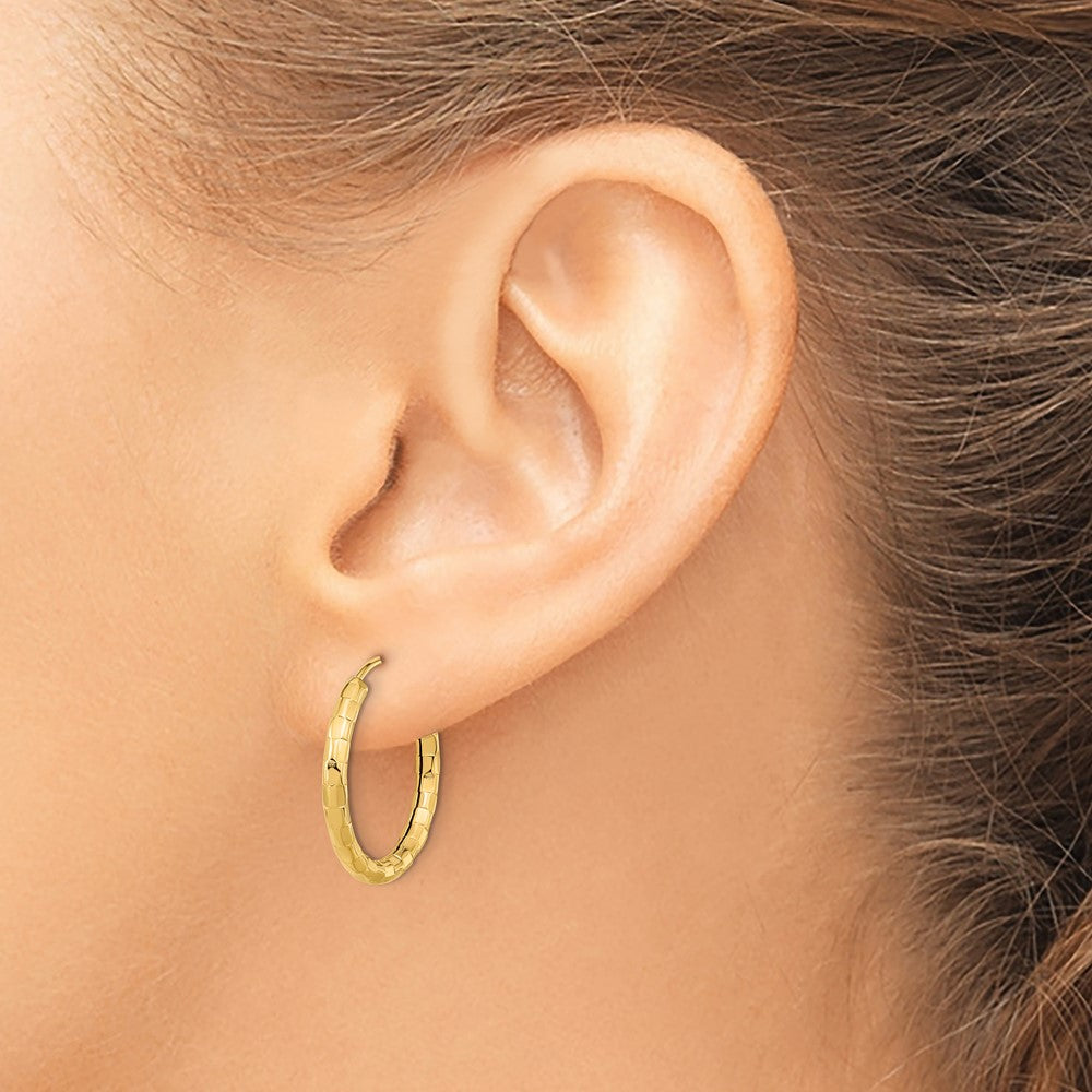 14k Yellow Gold 19 mm Hoop Earrings (1.94 grams)
