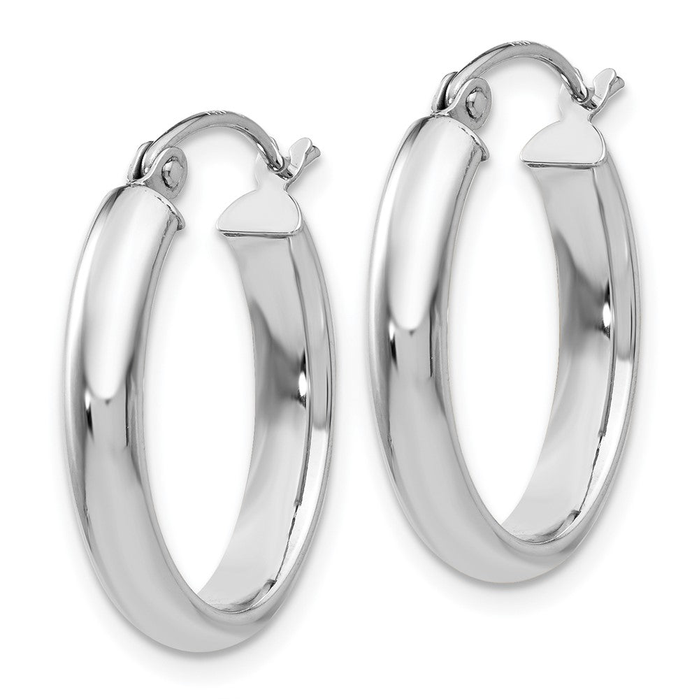 14k White Gold 17 mm Oval Tube Hoop Earrings (1.46 grams)