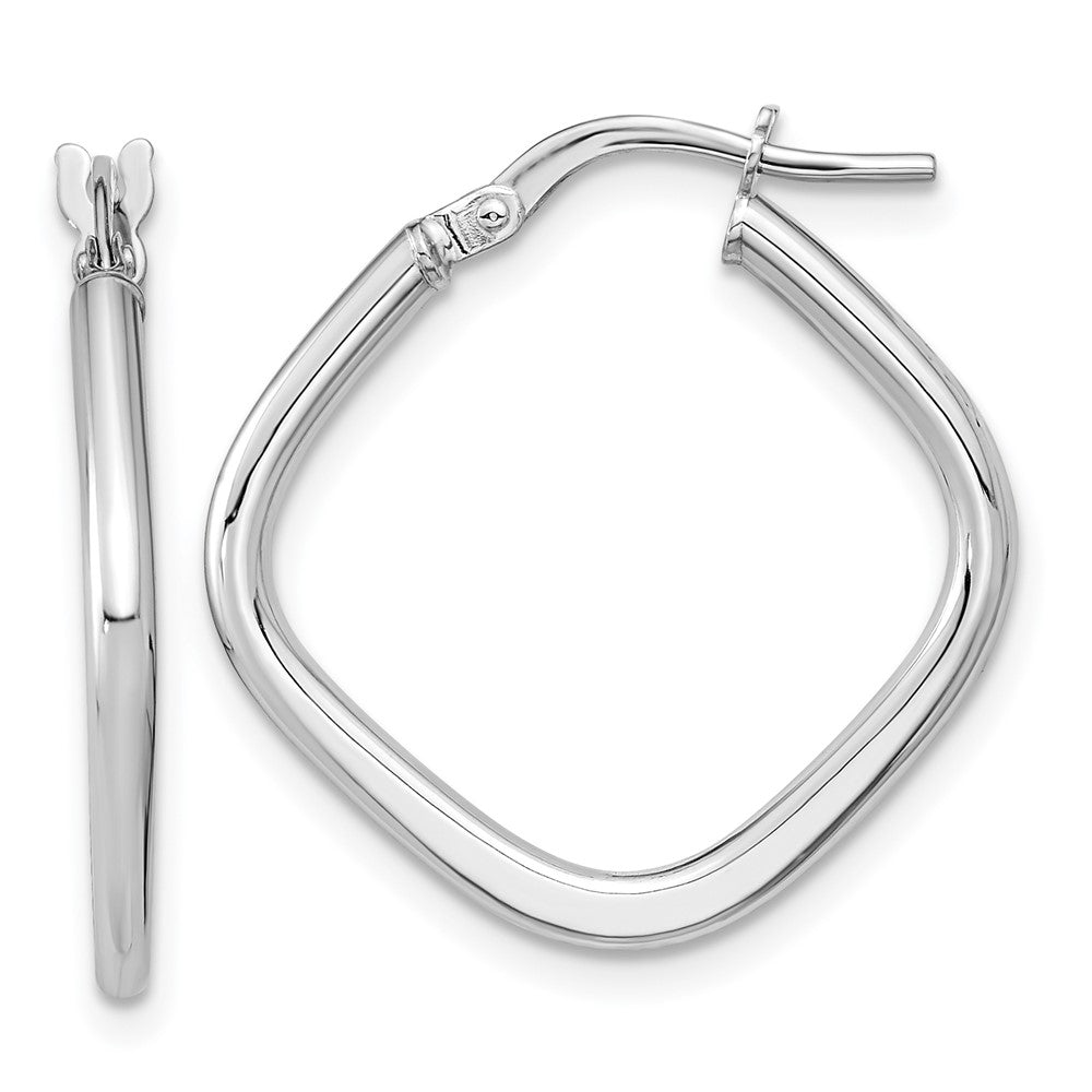 14k White Gold 22.7 mm Polished Square Hoops (1.36 grams)