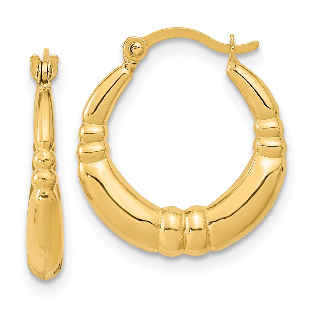 14k Yellow Gold 16.72 mm Polished Hoop Earrings (0.76 grams)