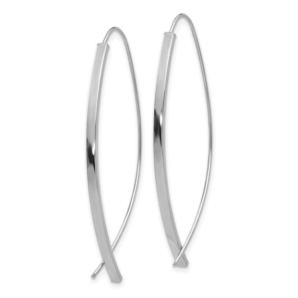 14k White Gold 16.5 mm Square Tube White Gold Wire Threader Earrings (1.37 grams)