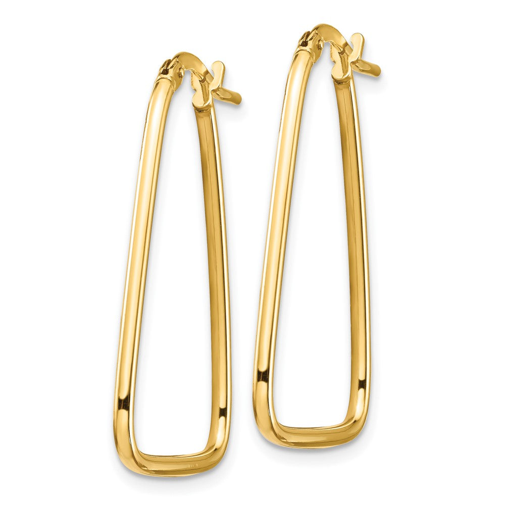 14k Yellow Gold 20 mm Polished Triangle Dangle Hoop Earrings (1.21 grams)