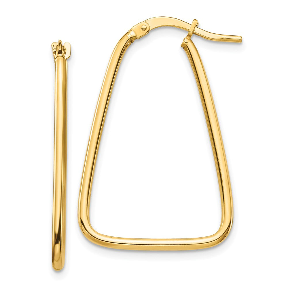 14k Yellow Gold 20 mm Polished Triangle Dangle Hoop Earrings (1.21 grams)