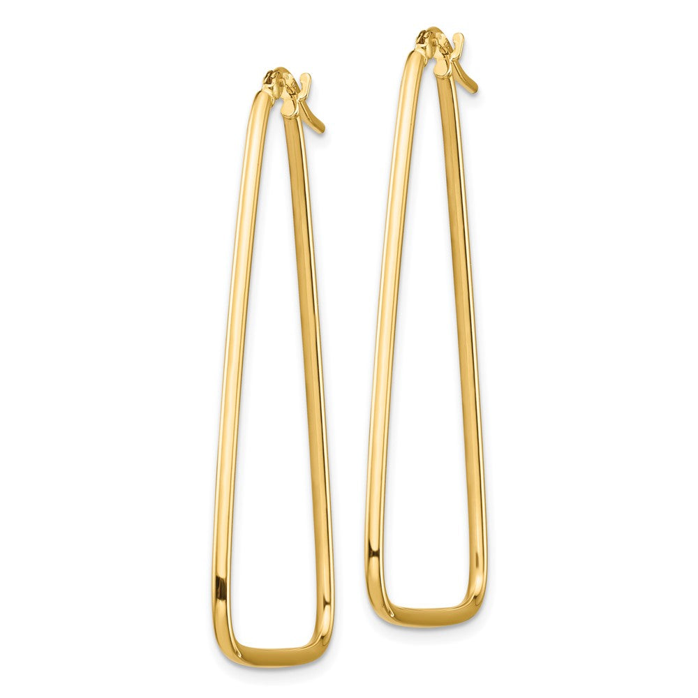 14k Yellow Gold 29 mm Polished Large Triangle Dangle Hoop Earrings (1.75 grams)