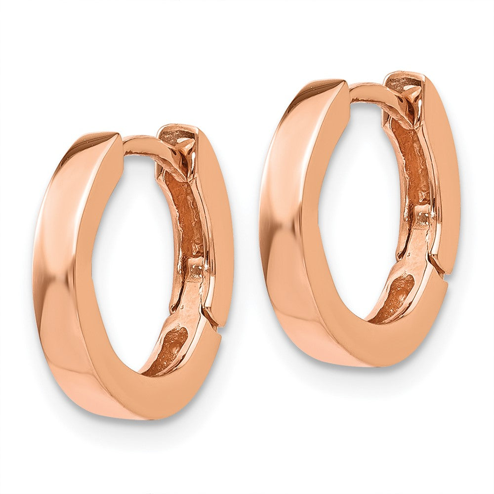 14k Rose Gold 2.5 mm Round Hinged Hoop Earrings (2.41 grams)