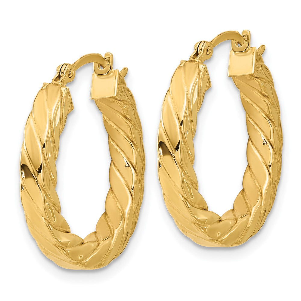 14k Yellow Gold 21.22 mm Hoop Earrings (1.75 grams)