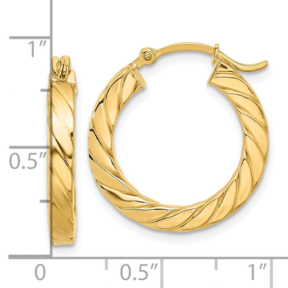 14k Yellow Gold 21.22 mm Hoop Earrings (1.75 grams)