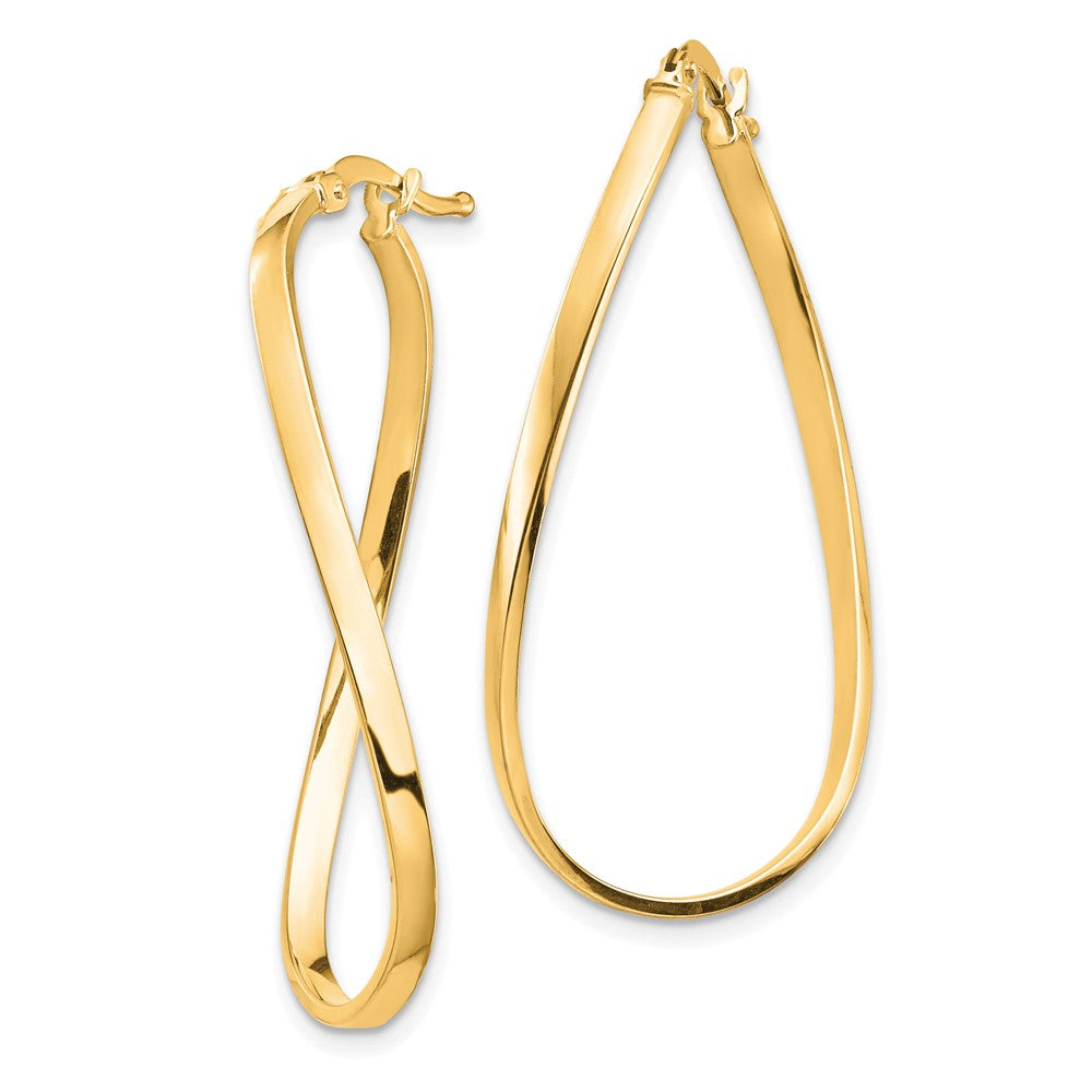 14k Yellow Gold 21.58 mm Wavy Hoop Earrings (1.33 grams)