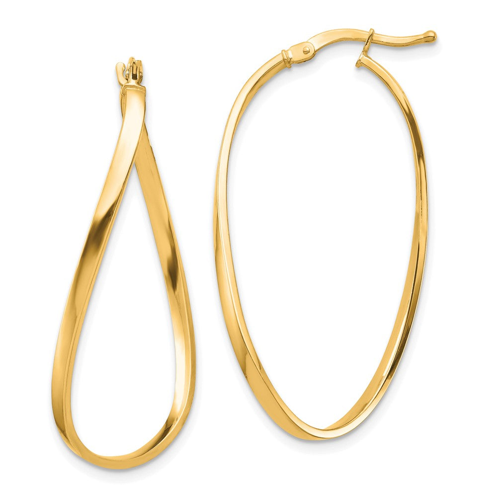 14k Yellow Gold 21.58 mm Wavy Hoop Earrings (1.33 grams)