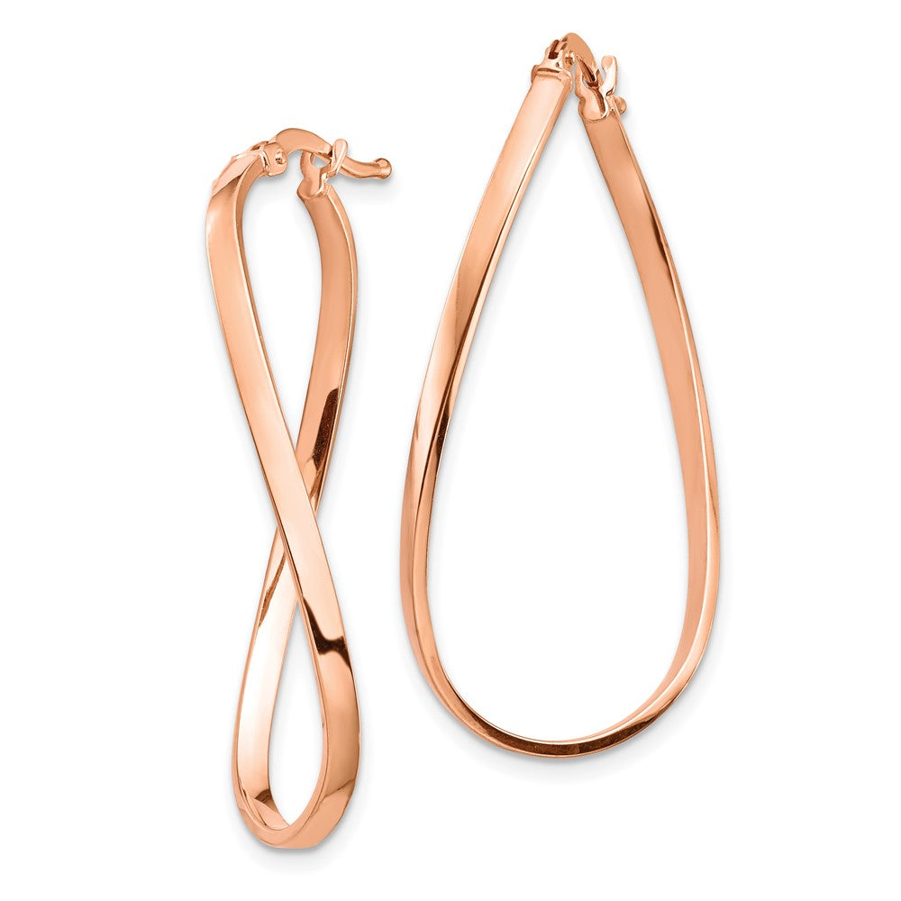 14k Rose Gold 21.58 mm Wavy Hoop Earrings (1.28 grams)