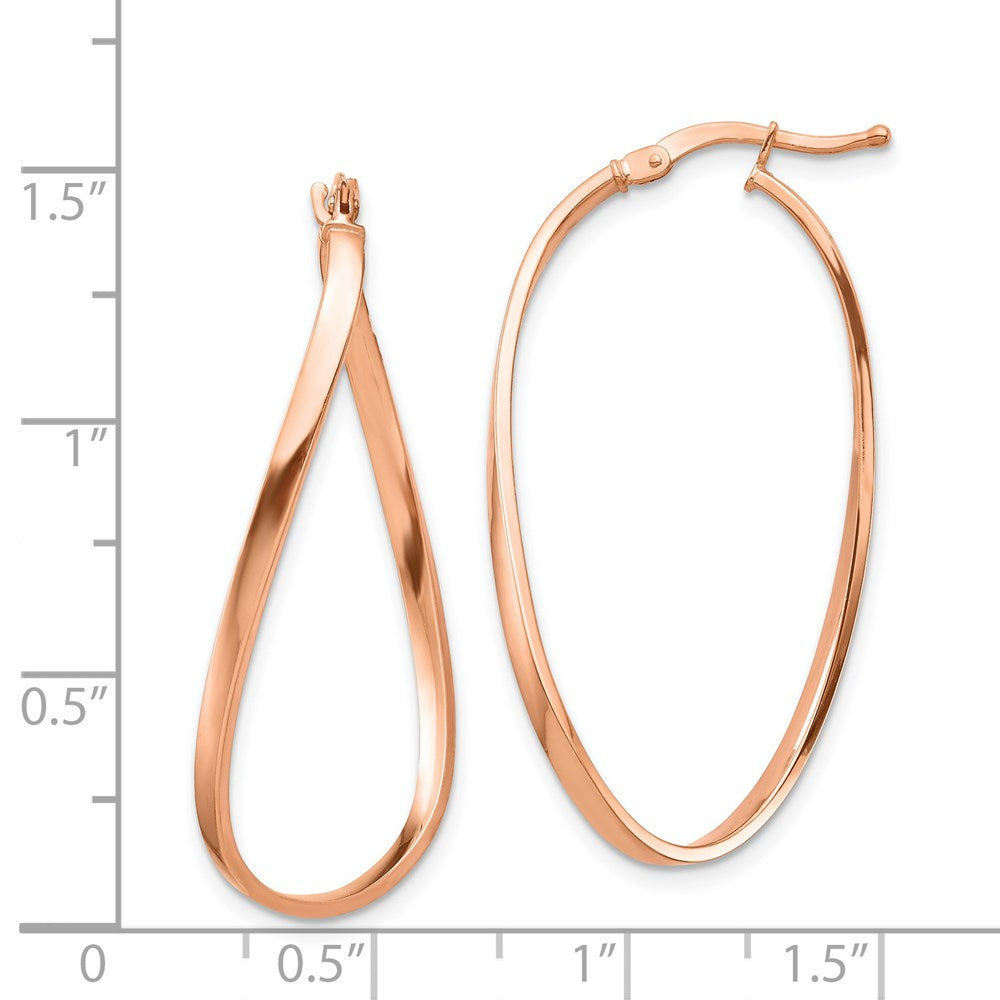 14k Rose Gold 21.58 mm Wavy Hoop Earrings (1.28 grams)