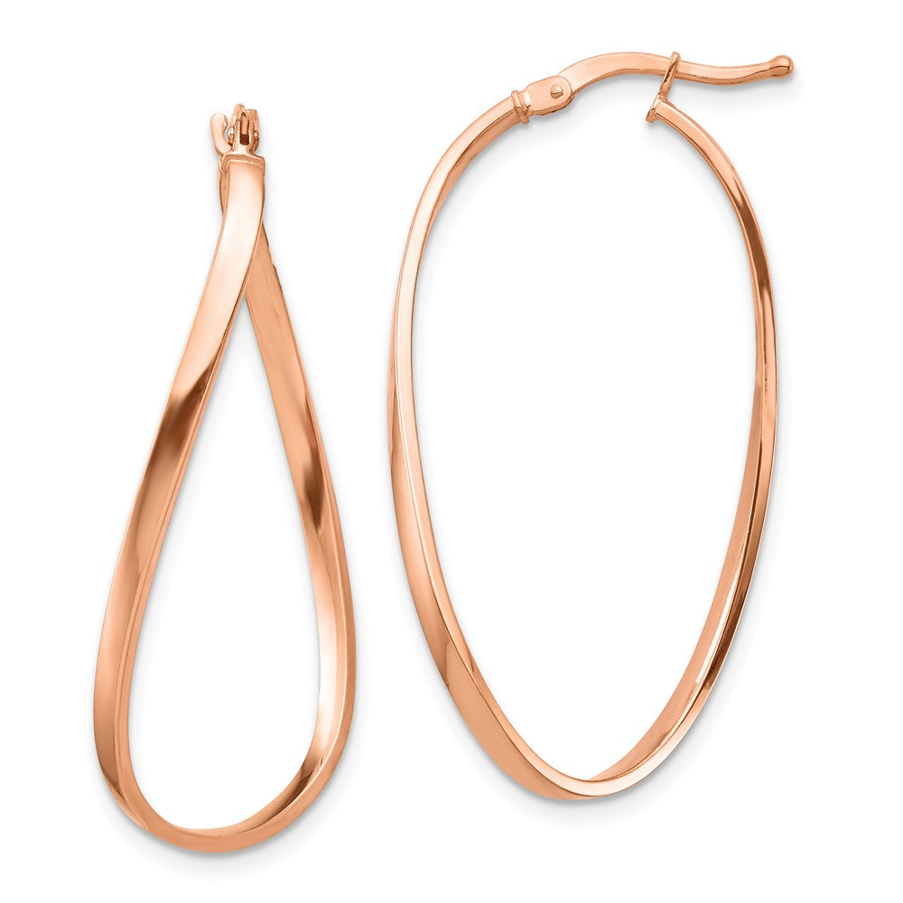 14k Rose Gold 21.58 mm Wavy Hoop Earrings (1.28 grams)