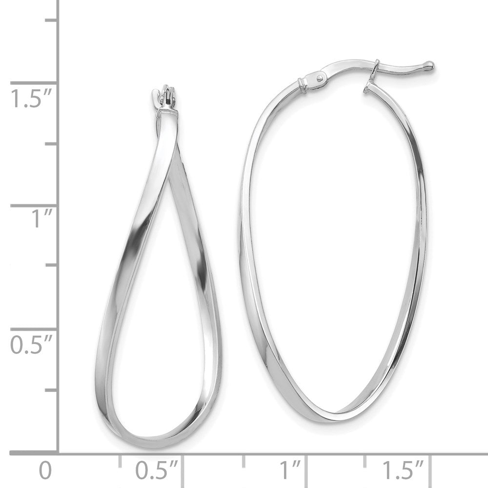 14k White Gold 21.44 mm Wavy Hoop Earrings (1.42 grams)