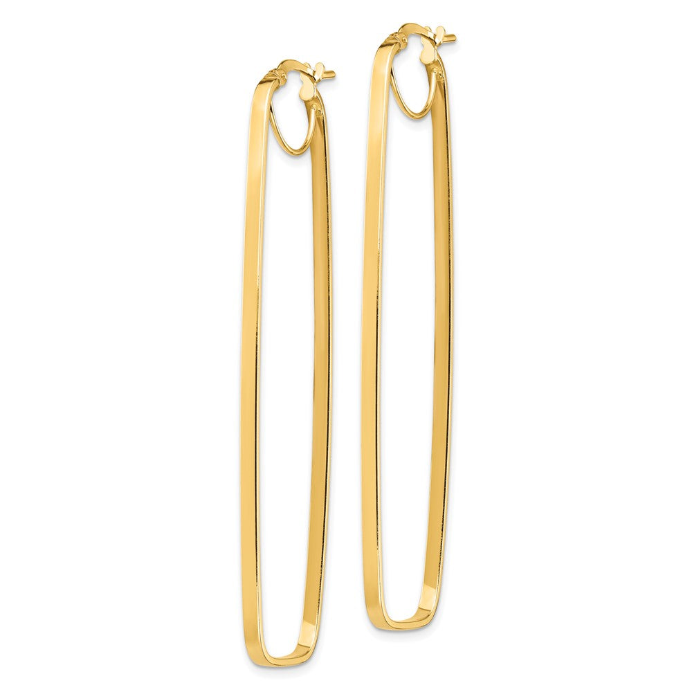 14k Yellow Gold 19 mm Rectangle Hoop Earrings (2.78 grams)