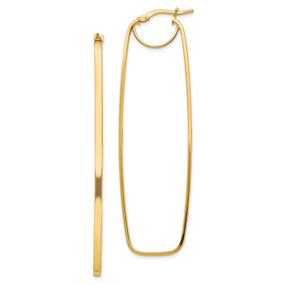 14k Yellow Gold 19 mm Rectangle Hoop Earrings (2.78 grams)