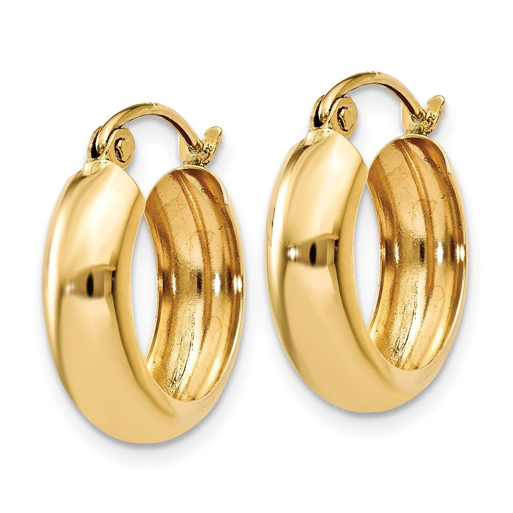 14k Yellow Gold 4.75 mm Round Hoop Earrings (1.3 grams)